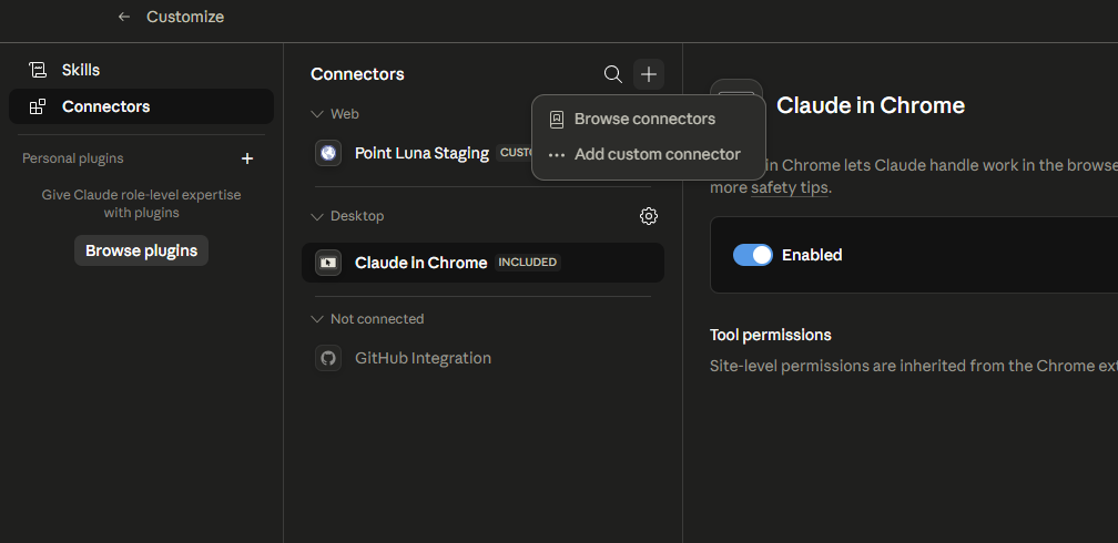 step 3 — add a custom connector